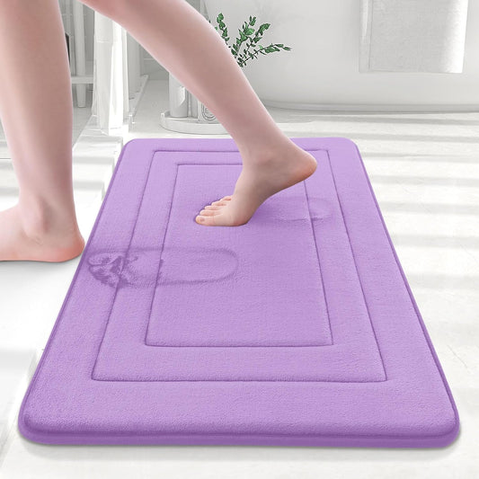 Arotive Memory Foam Bathroom Rug Mat 30x20, Ultra Soft and Absorbent Bath Mat, Machine Wash Dry, Comfortable Bath Rug Carpet for Bathroom Floor, Tub and Shower, Lavender