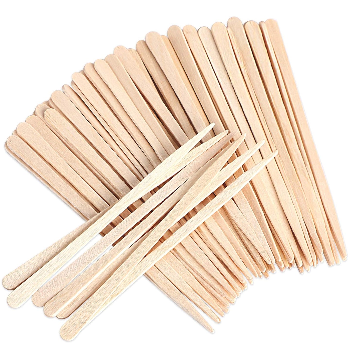 JANYUN 200 Pcs Eyebrow Wax Sticks Wax Applicator, Wood Wax Spatulas for Face and Small Hair Removal Sticks (Without Handle)