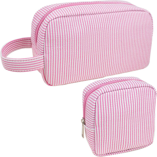 2Pcs Mini Makeup Bag, Small Makeup Pouches for Purse Cute Cosmetics Bag Pouch with Slip-in Pockets Small Travel Toiletry Bag Zipper Makeup Aesthetic Accessories Storage Bag