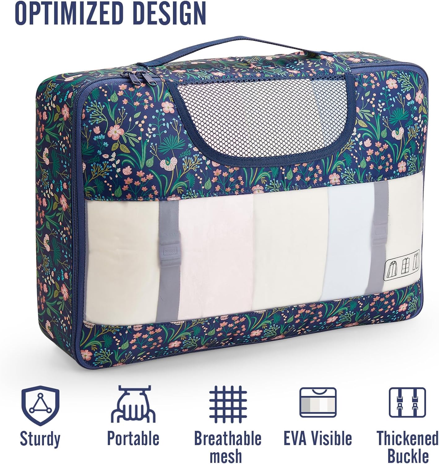 Veken 8 Set Packing Cubes for Travel Essentials, Suitcase Organizer Bags in 4 Sizes, Carry-On Luggage Accessories with Large Laundry & Hanging Toiletry Bag, Must-Have for Airplane, Road Trip & Camping