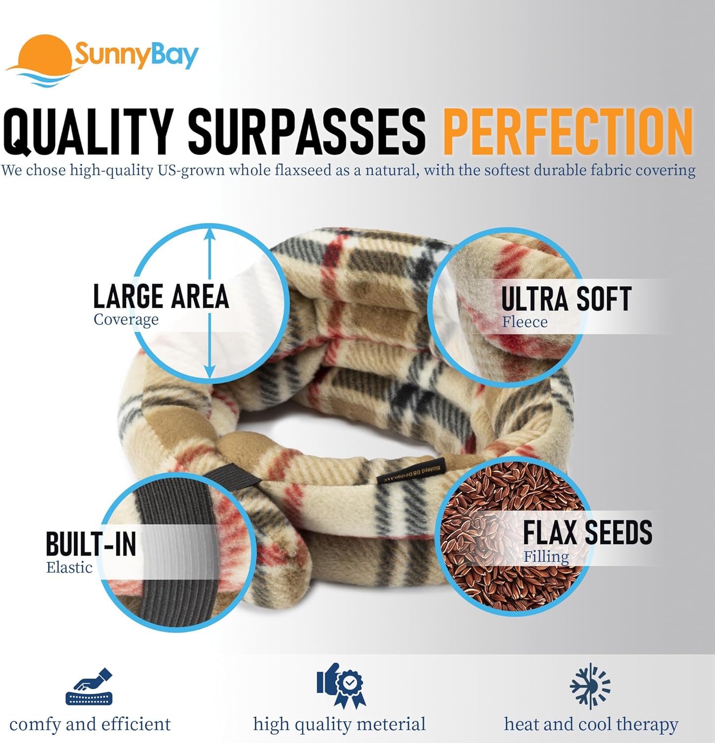 SunnyBay Microwave Heating Pad, Microwavable Heated Neck and Shoulder Wrap, Moist and Weighted Hands-Free Beanbag Pack with Wide Neck Coverage, 2.5 lbs, 26 Inches Long-Length, Made in USA, London