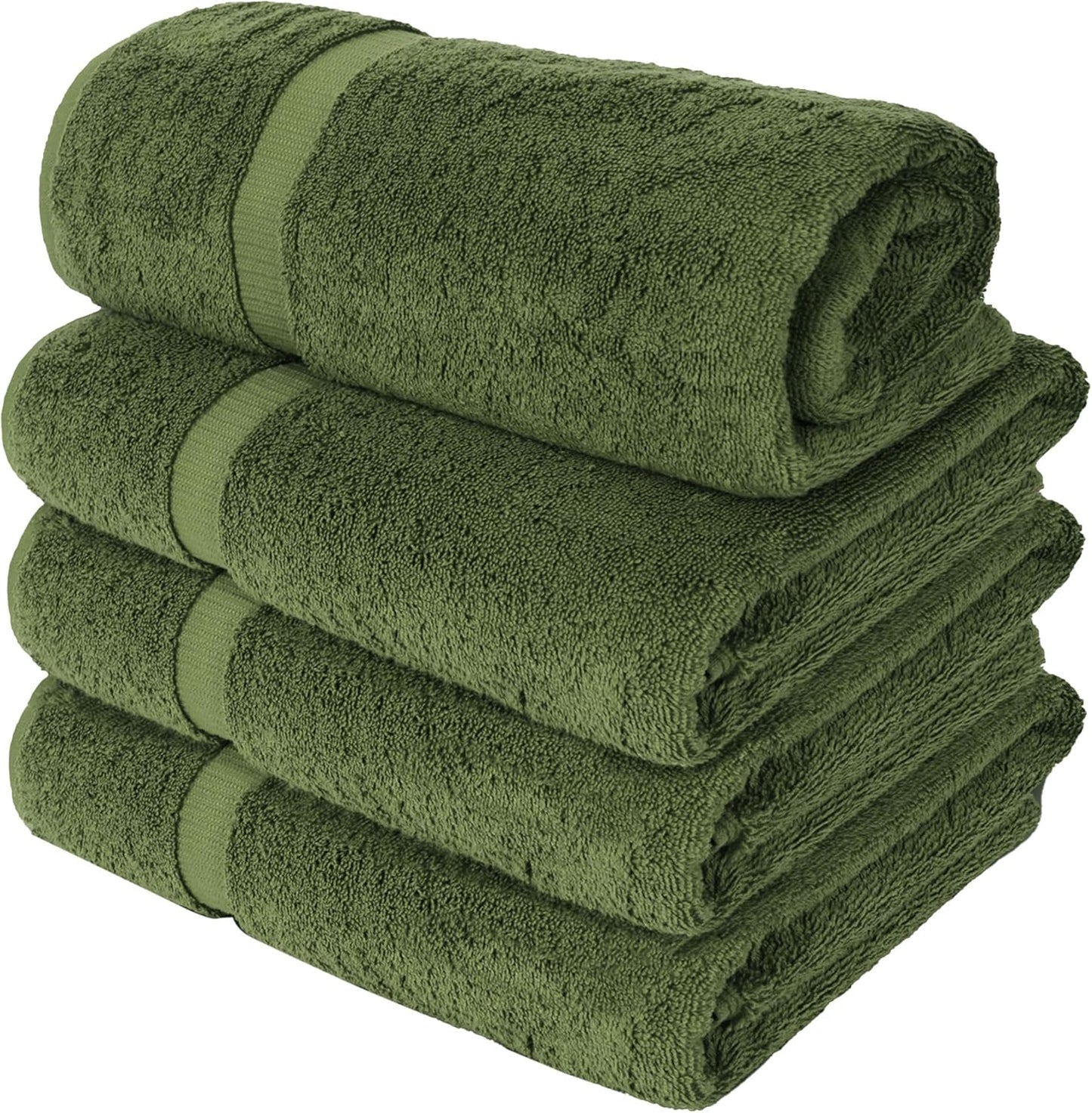Chakir Turkish Linens | Hotel & Spa Quality 100% Cotton Luxury Turkish Towels | Soft & Absorbent (30x60 Inches Extra Large Bath Towels, Set of 4 - Moss)