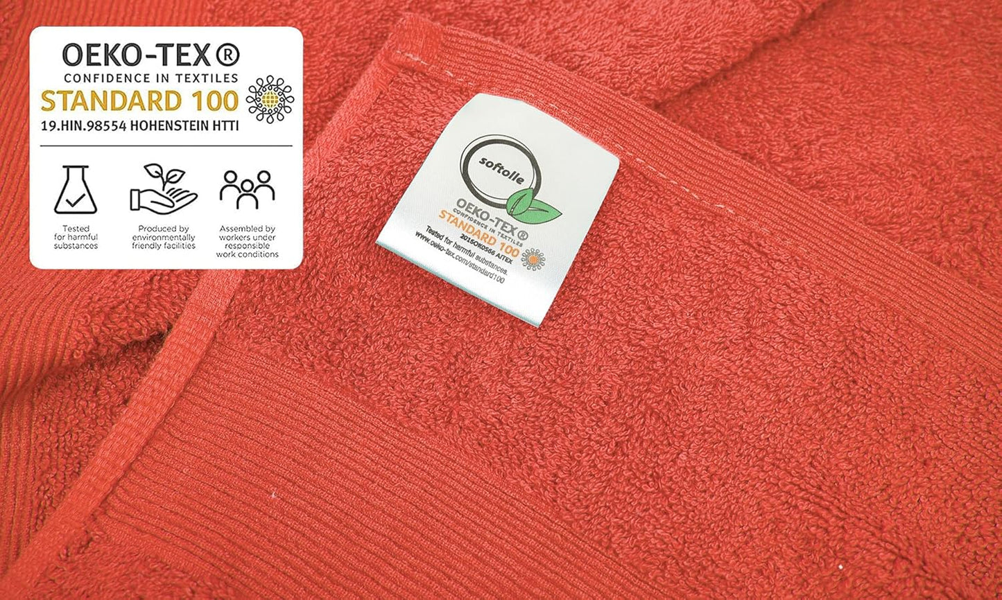 Softolle Luxury Bath Towels Set of 4 (27” x 54”) | Towels for Bathroom | Super Soft | Highly Absorbent Towels for Home, Spa, Gym (Coral)