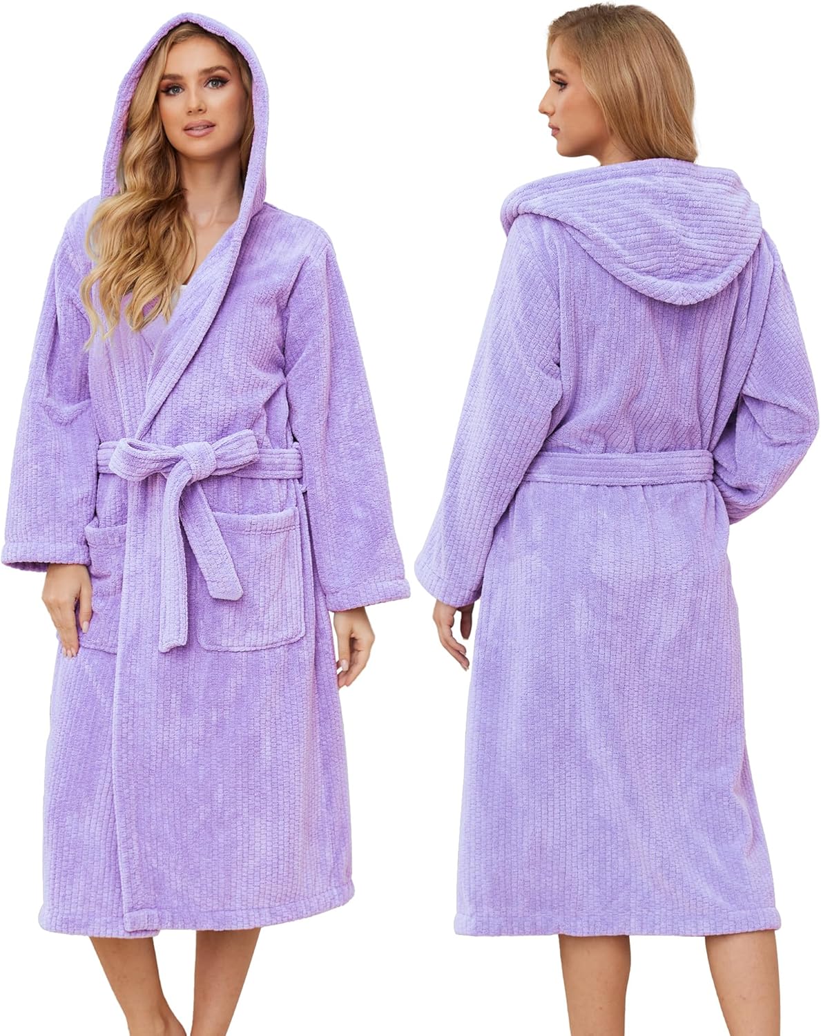 Hooded Bathrobes for Women, Soft Long Towel Robes for Women - Quick Dry yet Warm
