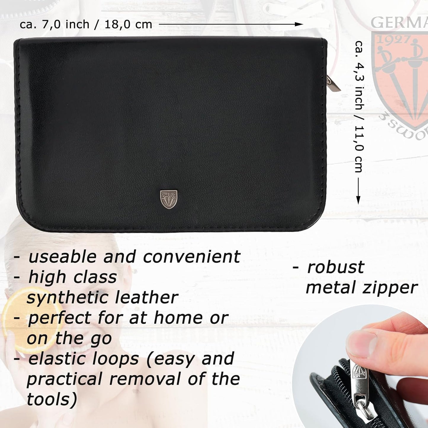 3 Swords Germany - brand quality 10 piece manicure pedicure grooming kit set for professional finger & toe nail care scissors clipper fashion leather case in gift box, Made by 3 Swords (00286)