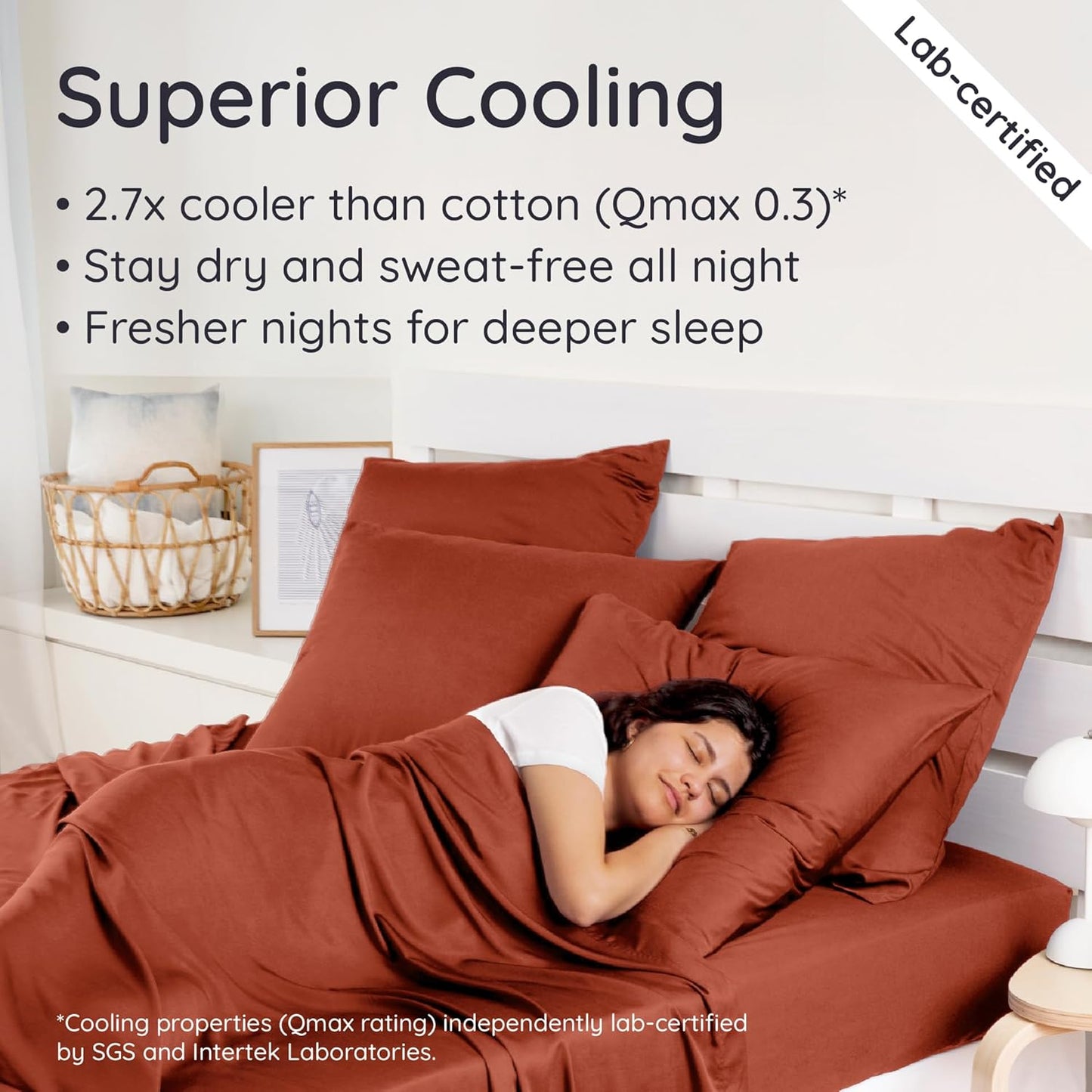 Bambaw 100% Viscose Derived from Bamboo Pillowcase Queen Size – Set of 2 Queen Cooling Pillow Cases for Hot Sleepers with Envelope Closure, Breathable & Super Soft Pillow Cases (Terracotta)