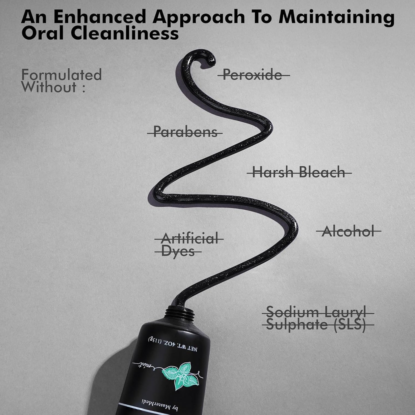 MasterMedi Nano Hydroxyapatite Toothpaste (Inspired by 10% nHA Formulas), Fluoride-Free, Charcoal Whitening, Sensitive Teeth Care, Enamel Support, SLS-Free, Xylitol, Citrus Mint, 4 Oz (Pack of 3)