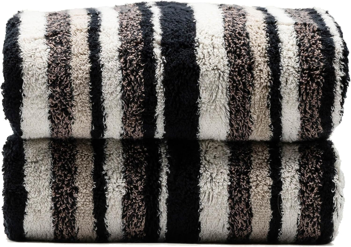 Italic Ultraplush 100% Australian Cotton Bath Sheets - Set of 2 Luxury Extra Large Heavy Duty Bath Sheets, 800GSM Plush and Absorbent Bath Sheets for Hotels, Bath & Spa (Stripe Multi-Color)