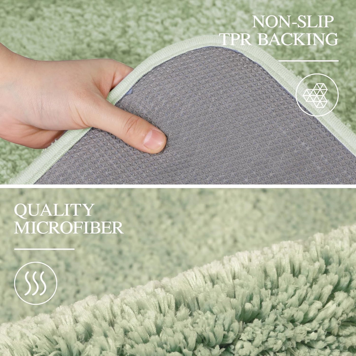 Walensee Large Bathroom Rug (24 x 60, Pale Green) Extra Soft and Absorbent Shaggy Bath Mat Machine Washable Microfiber Non Slip Luxury Floor Mat