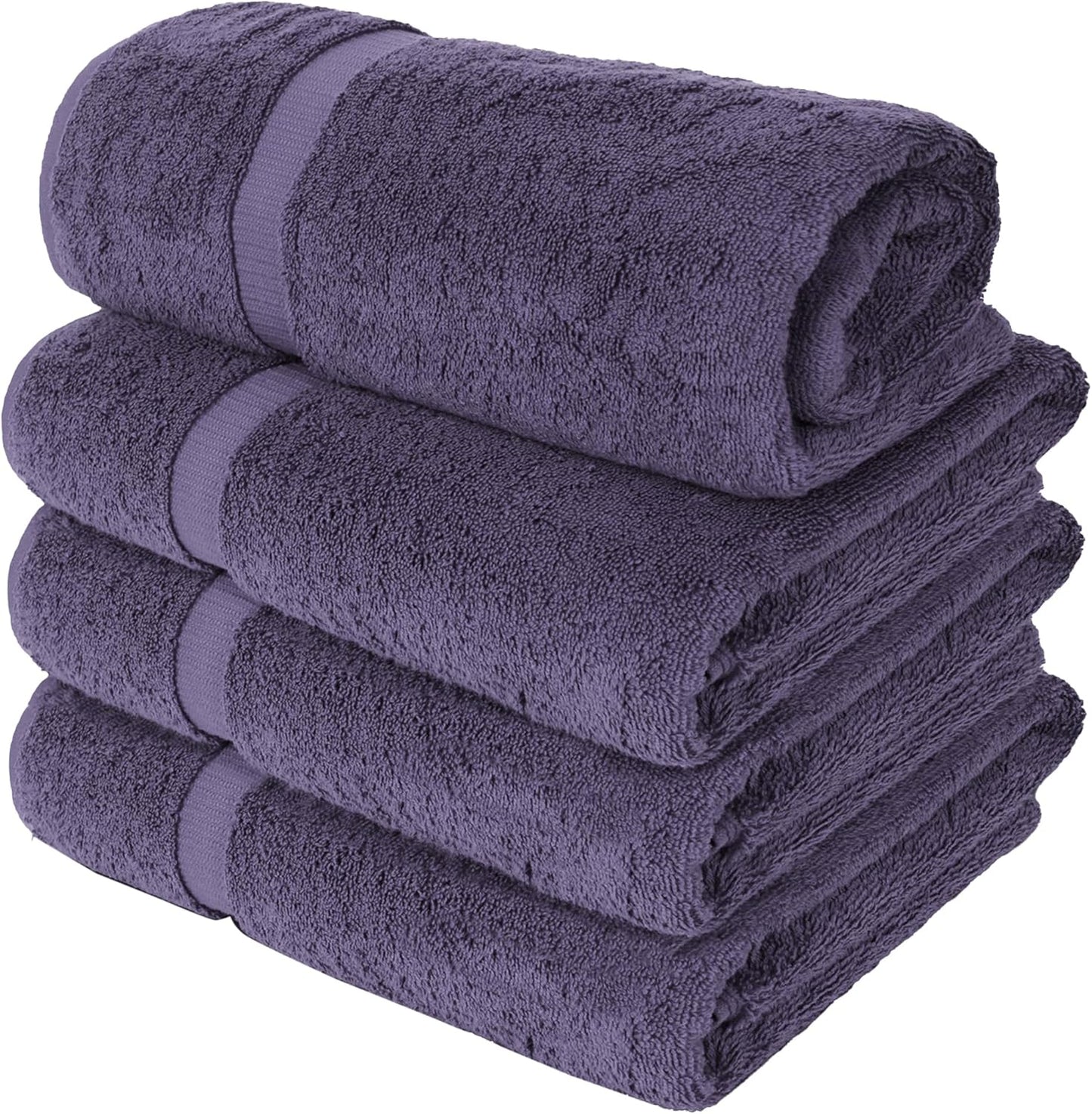 Chakir Turkish Linens | Hotel & Spa Quality 100% Cotton Luxury Turkish Towels | Soft & Absorbent (30x60 Inches Extra Large Bath Towels, Set of 4 - Plum)