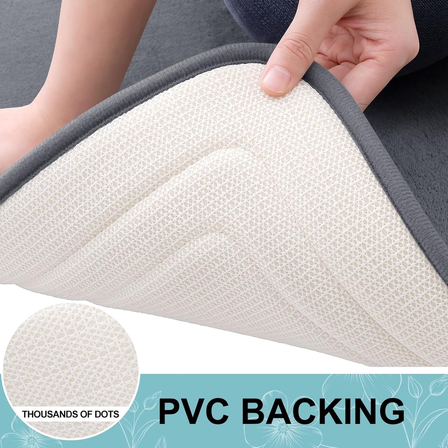 Grandaily Memory Foam Bath Mat Rug 59x20, Ultra Soft, Non-Slip and Absorbent Bathroom Rugs, Machine Wash Dry, Comfortable Bath Carpet for Bathroom Floor, Tub and Shower, Dark Grey