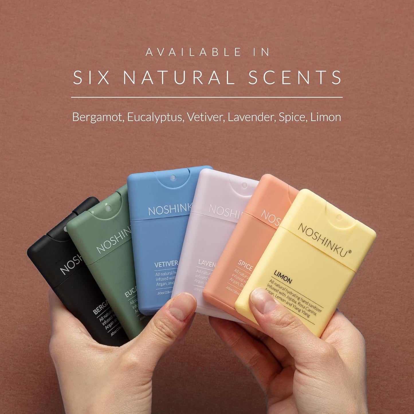 Noshinku Spice Pocket Hand Sanitizer Refill Kit: Refill Pouch + Sprayer Bundle | Organic Antibacterial Sanitizing Mist with Moisturizing Oils | FDA Registered | 70% Sugarcane Derived Alcohol