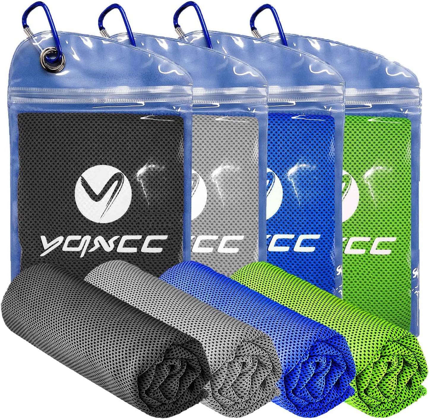YQXCC Cooling Towels | 4 Pack 40"x12" | Cool for Neck | Microfiber Soft Breathable Chilly | for Sports, Yoga, Golf, Gym, Camping, Running, Workout & More Activities
