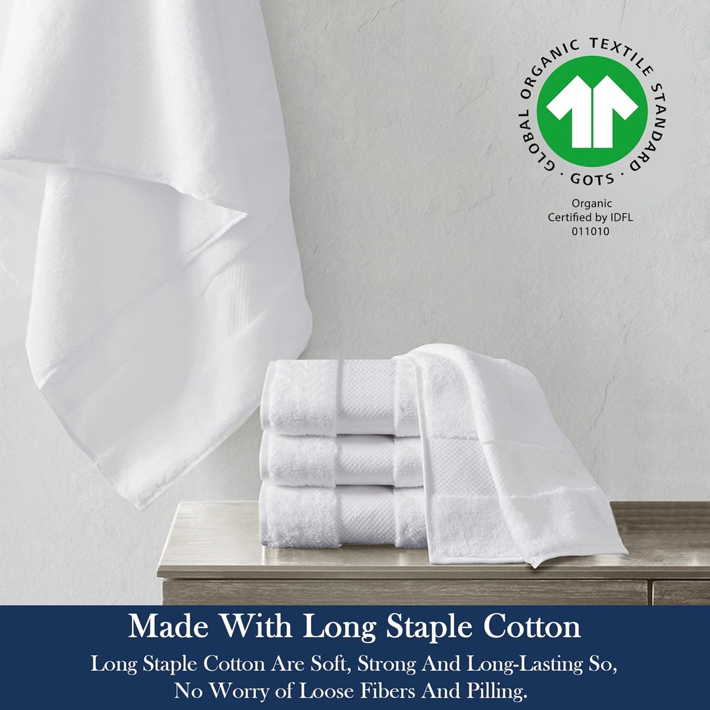 Delara Organic Cotton Luxuriously Plush Bath Sheet Pack of 4 | GOTS & OEKO-TEX Certified | Premium Hotel Quality Towels | Feather Touch Technology|650 GSM Long Staple|Soft, Quick Dry & Ultra-Absorbent