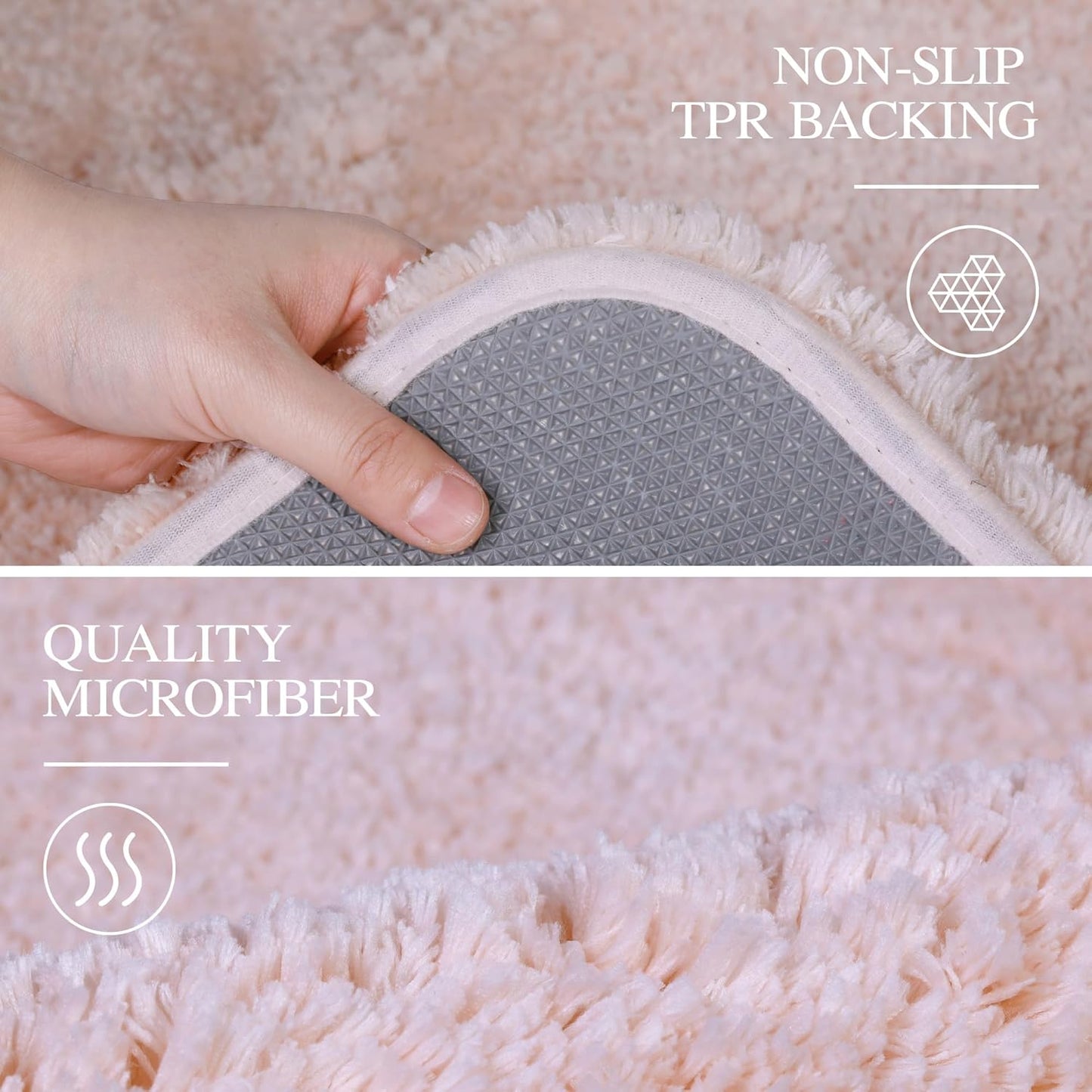 Walensee Large Bathroom Rug (24 x 36, Dusty Pink) Extra Soft and Absorbent Shaggy Bath Mat Machine Washable Microfiber Non Slip Luxury Floor Mat