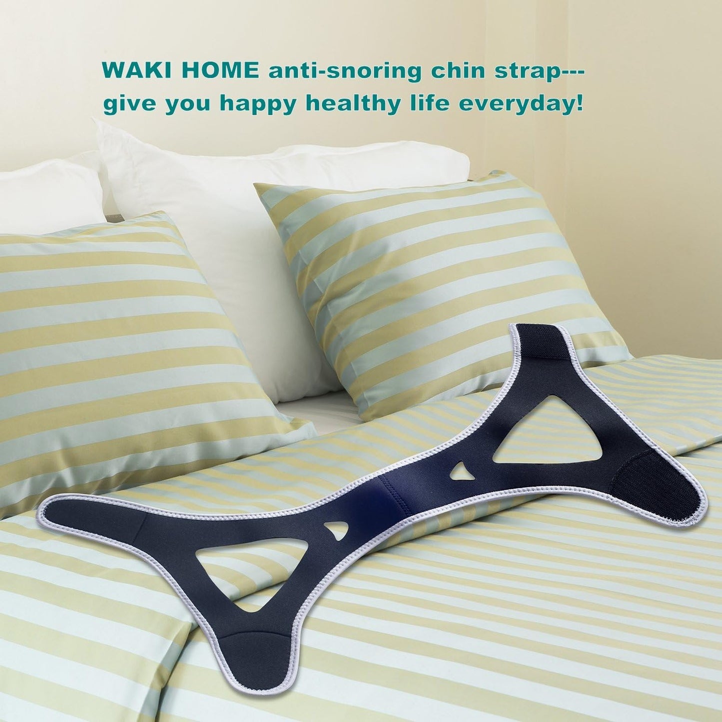 Anti-Snoring CPAP Chin Straps & Jaw Support Belts - Natural Sleep,Instant Relief - Adjustable Velcro - Non-Sliding Off - Comfortable,Breathable Fabric - Stop Snoring CPAP Headband (Grey)