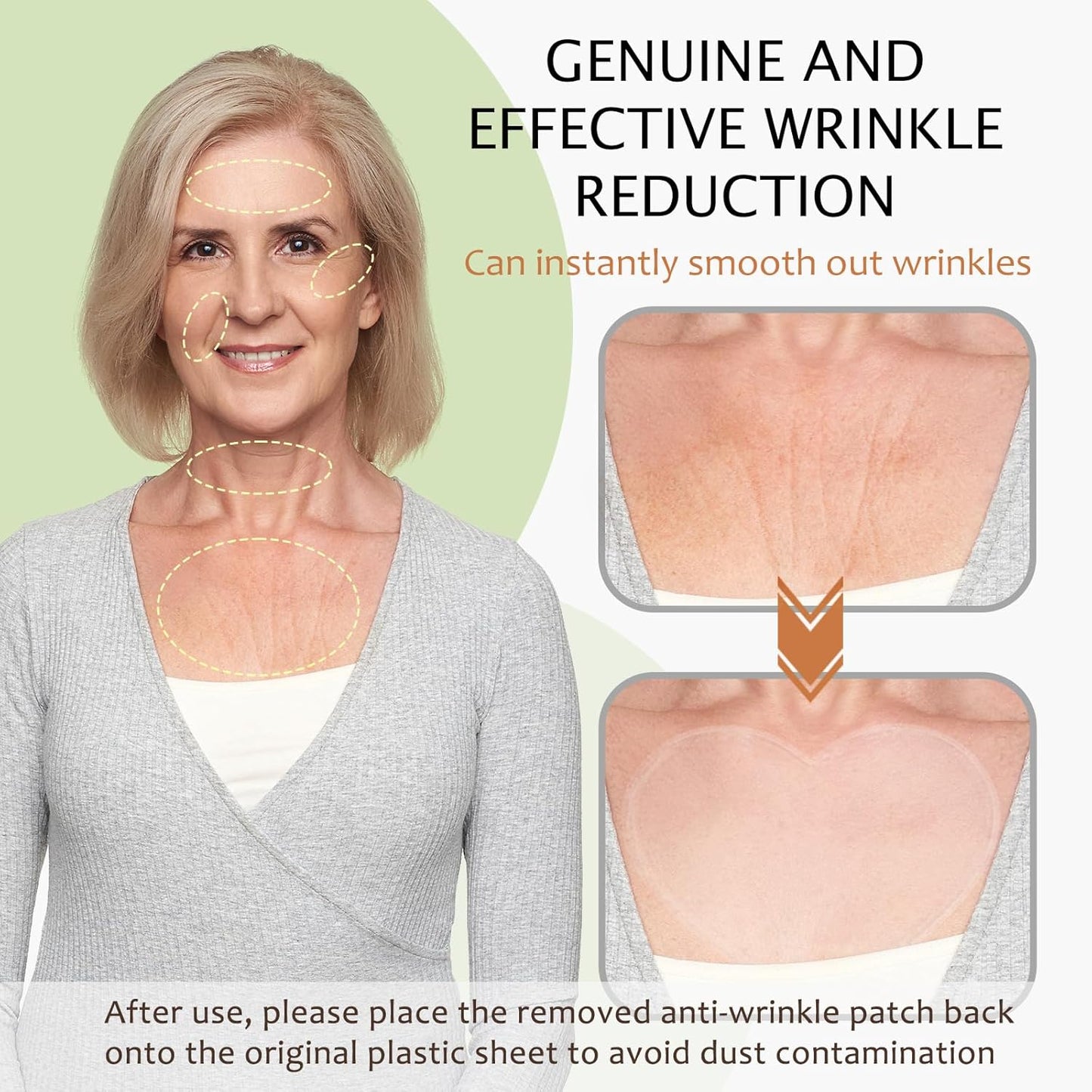 Chest Wrinkle Pads - 3-Pack Reusable Ant-Wrinkle Silicone Patches for Skin Firming,Silicone Patches Smoothing & Hydration & Skin Tightening Overnight Chest Pads (Lasts Up to 3 Months)