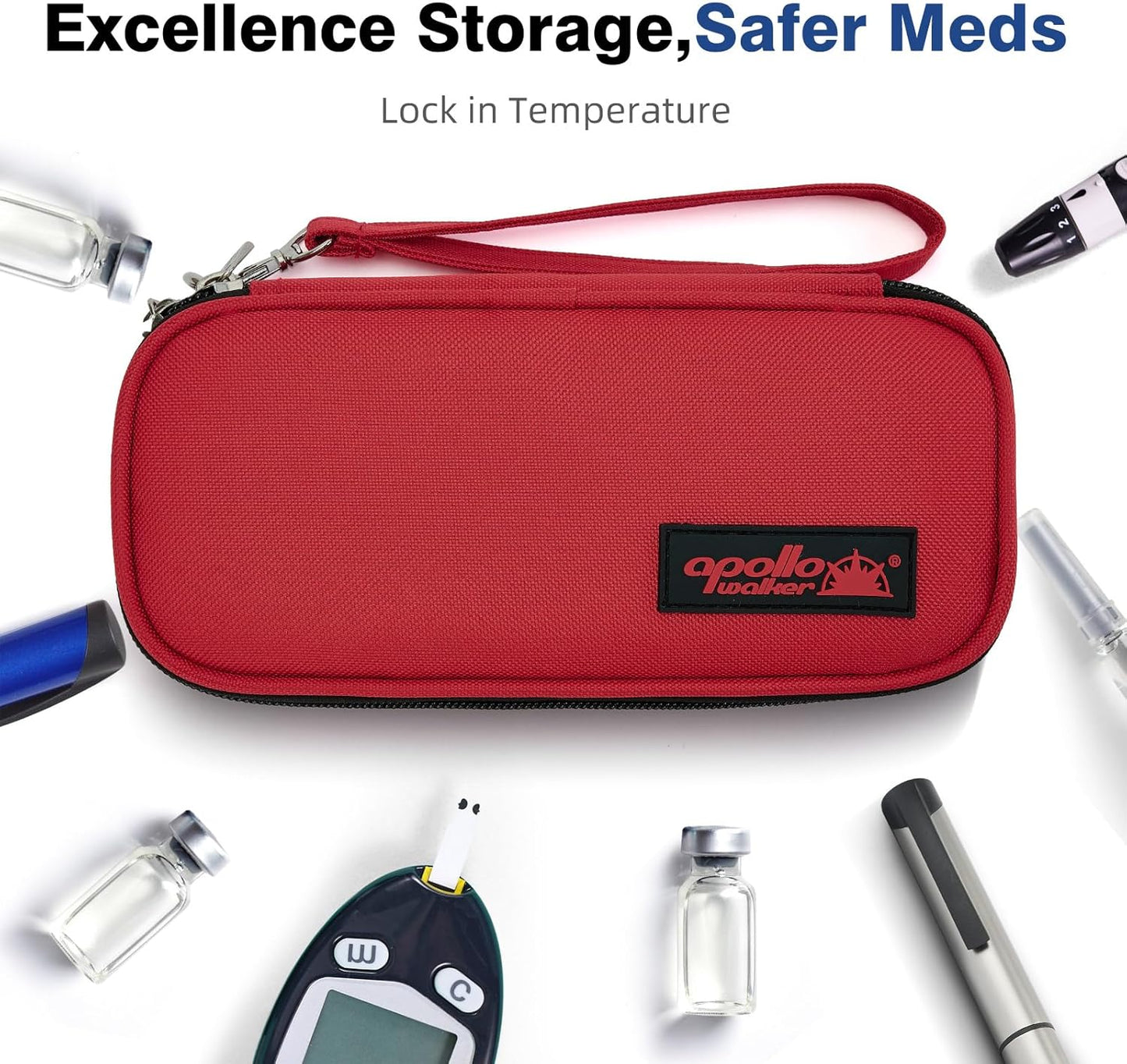 apollo walker Insulin Cooler Travel Case Diabetic Medication Cooler with Ice Packs and Insulation Liner Insulin Cooler Travel case TSA Approved