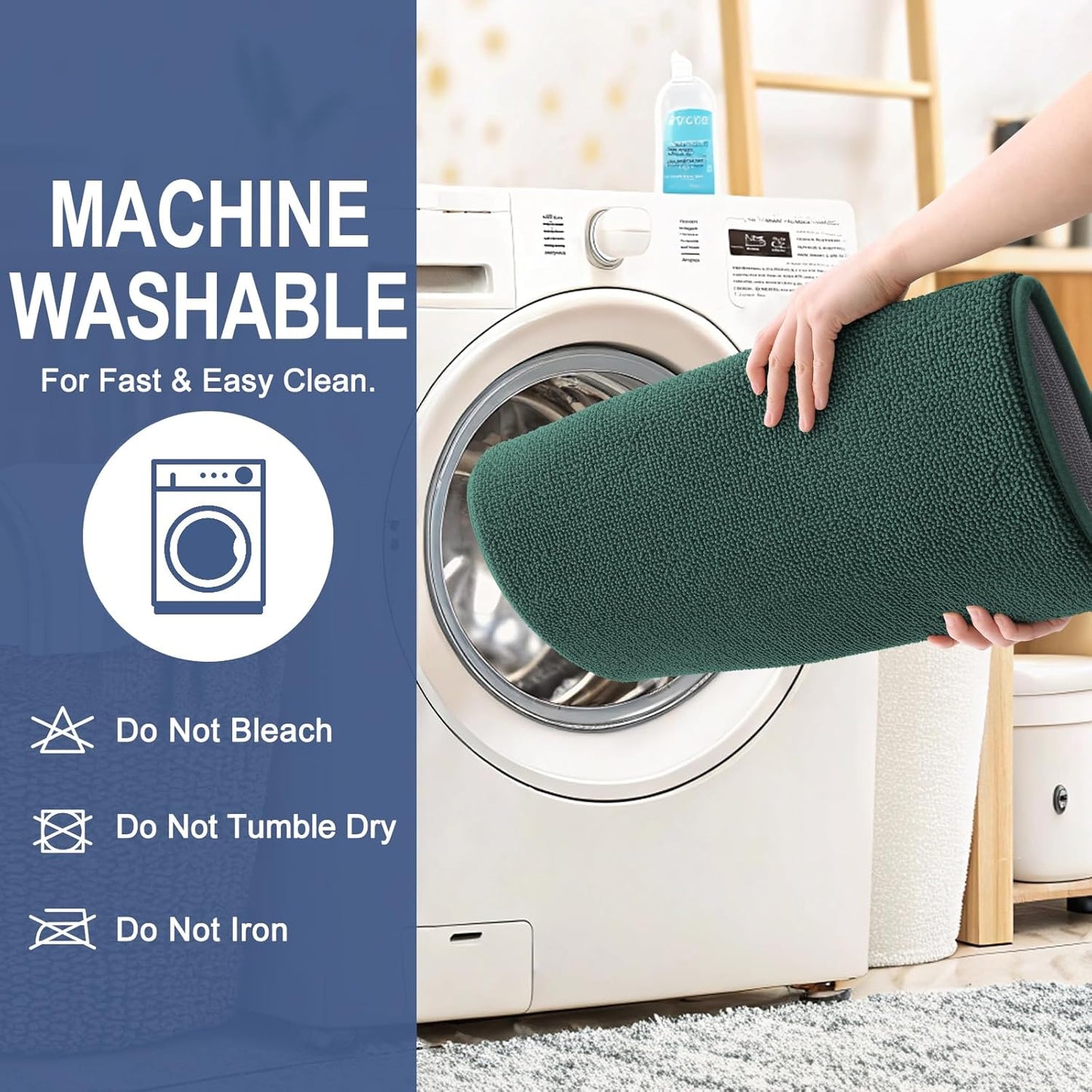 OLANLY Thick Memory Foam Bath Mat Rug 30x20, Extra Soft Absorbent Bathroom Rug, Quick Dry Bath Mats, Non-Slip, Washable Carpet for Bathroom, Tub and Shower, Home Decor Accessories, Blackish Green