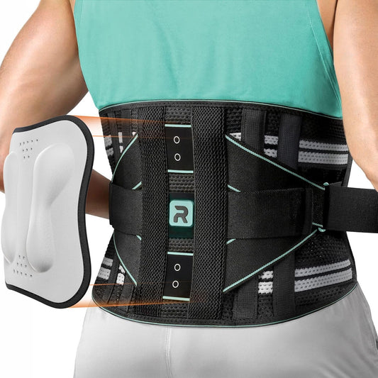 Back Brace for Lower Back Pain Relief for Women Men, Elastic Back Support Belt with 8 Stays and 3200 Uses Touch Fastener for Lifting at Work, Breathable Soft Lumbar Support with Removable 3D Compression Pad, Blue Small