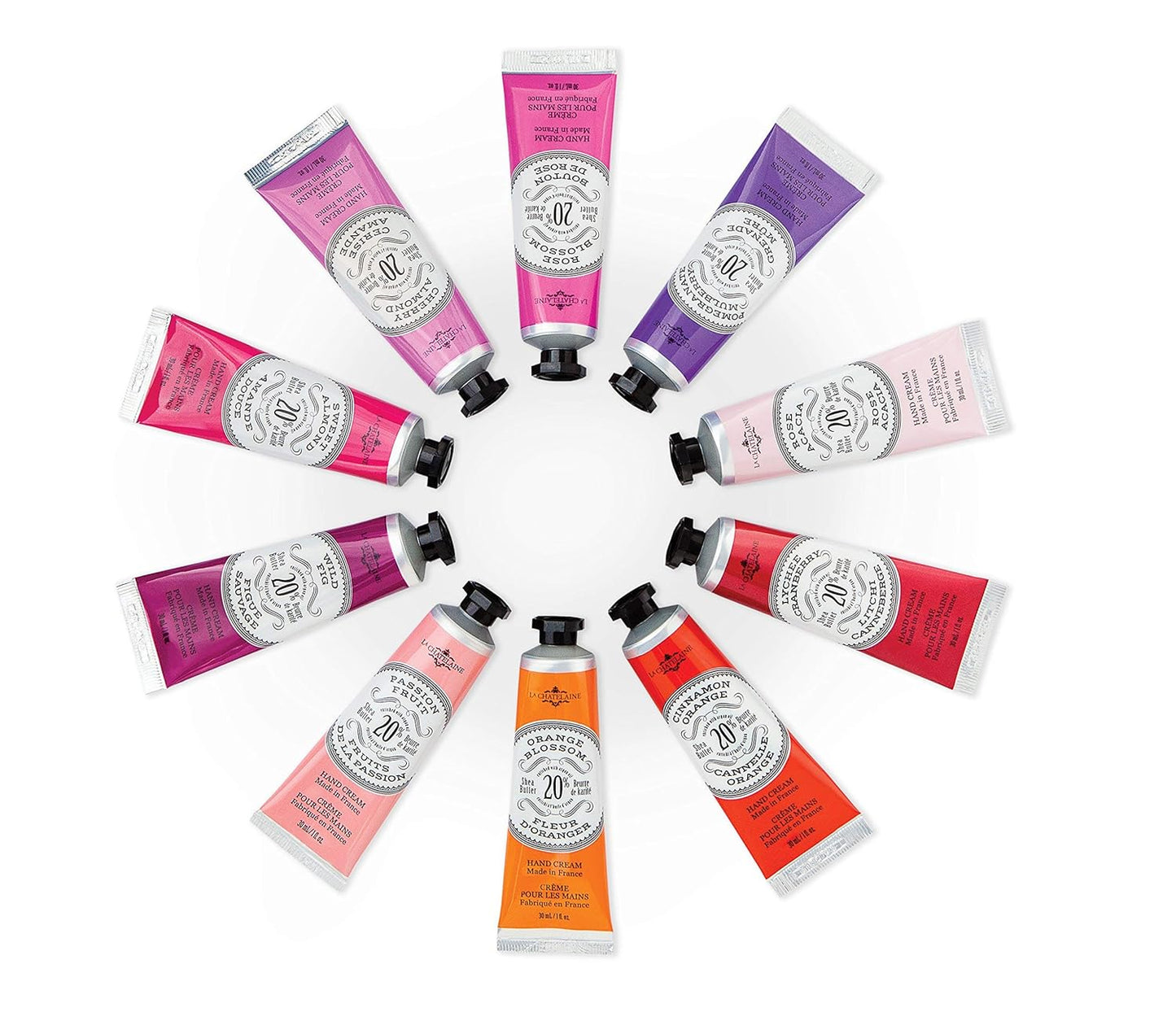 La Chatelaine 20% Shea Butter Hand Cream, Organic Argan Oil, Vitamin E, Moisturizing, Nourishing, Natural, Extra-Rich Lotion, Made in France, 1 oz / 30ml (Cinnamon Orange)