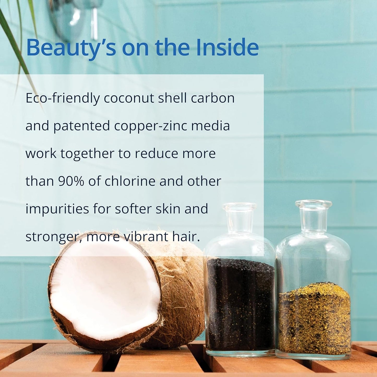 Aquasana Shower Filter | Dermatologist-recommended for softer, healthier skin & hair | Proven to reduce 90% of chlorine for 6 months | High pressure | Handheld wand shower head | AQ-4105