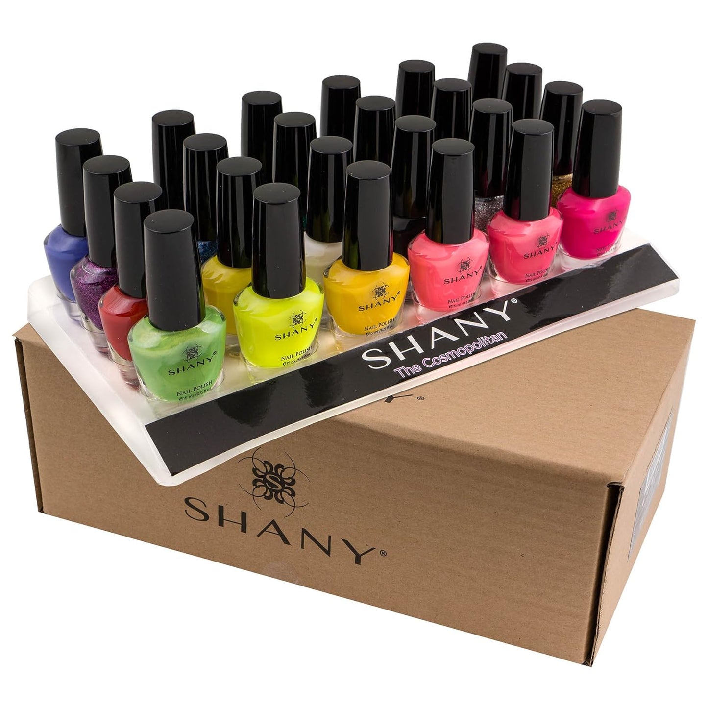 SHANY Cosmopolitan DIY Nail Polish set - Nail Lacquer Quick Dry, Full Size, Vibrant, Colorful, Trendy, Glitter, Glossy, Metallic, Matte Nail Art Nail Shades - 24 Colors Nail Polish Bulk