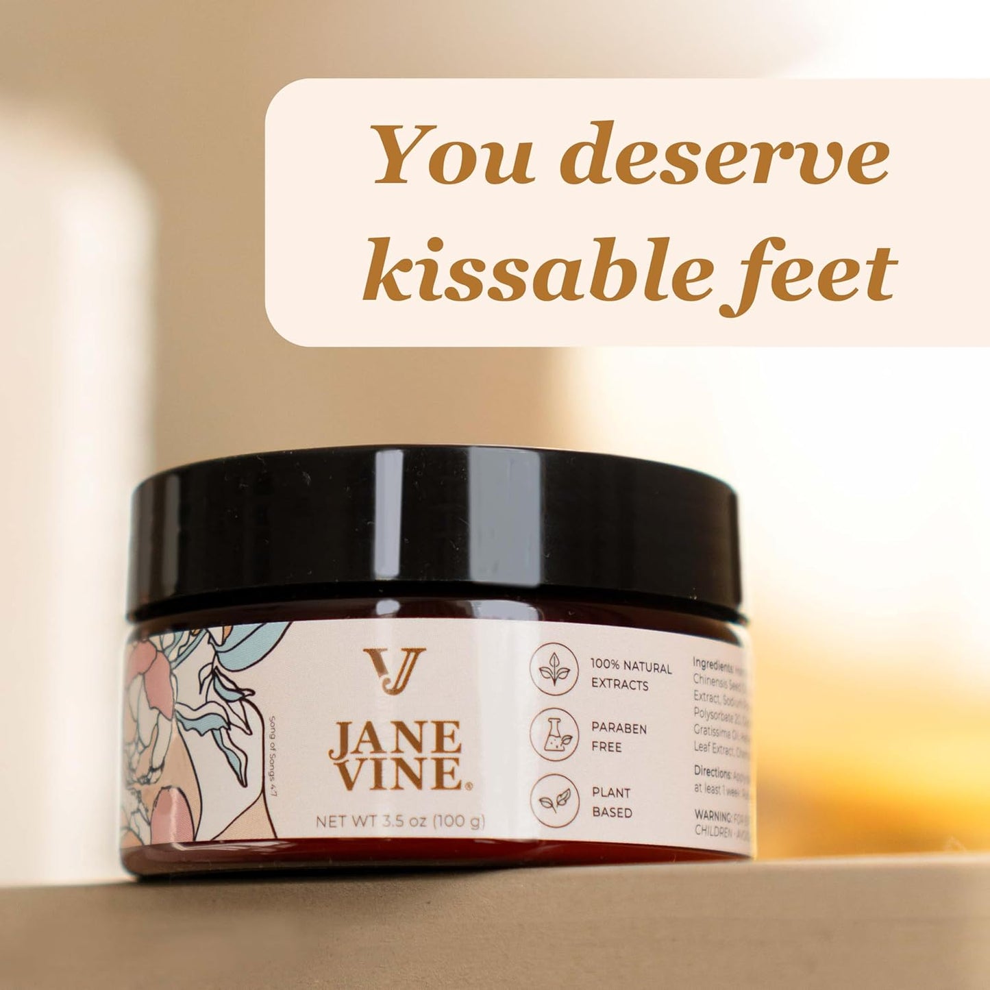 Kissable Feet, Athletes Foot Cream – Cream for Itchy, Dry Skin – Tea Tree, Coconut & Chamomile – Crafted for the Whole Family, No Sting – 3.5 oz