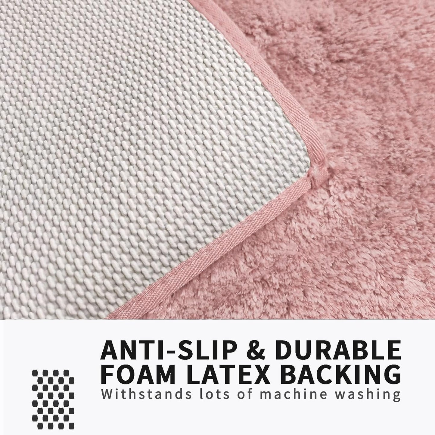 FIFU Bathroom Rugs 24" W x 36" L, Bath Mat for Bathroom, Bedroom, Laundry Room & Kitchen, Non-Slip Rubber Latex Backing, Extra Soft and Absorbent Microfiber Carpet, Machine Washable Rug, Pink