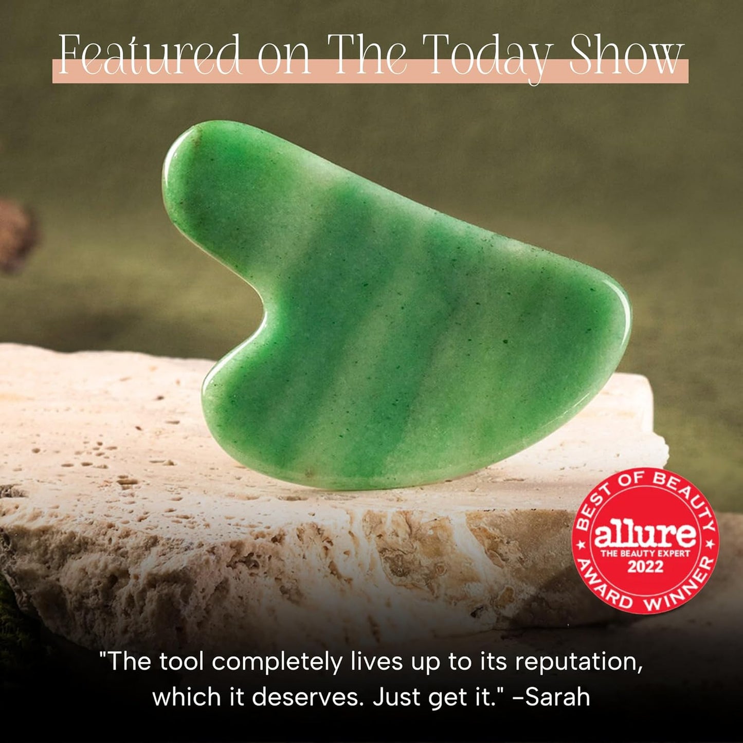 Mount Lai Jade Gua Sha Facial Tool – The Stone of Eternal Youth – 100% Genuine Jade Stone Face Sculpting Tool for Lymphatic Drainage, Puffiness Reduction & Timeless Radiance