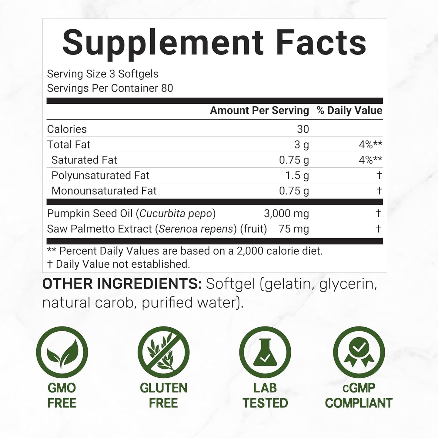 Pumpkin Seed Oil 3,000mg with Saw Palmetto, 240 Softgels – Cold Pressed Extract with Virgin Oil – Supports Prostate Health & Normal Urinary Frequency – DHT Blocker for Hair Growth – Non-GMO