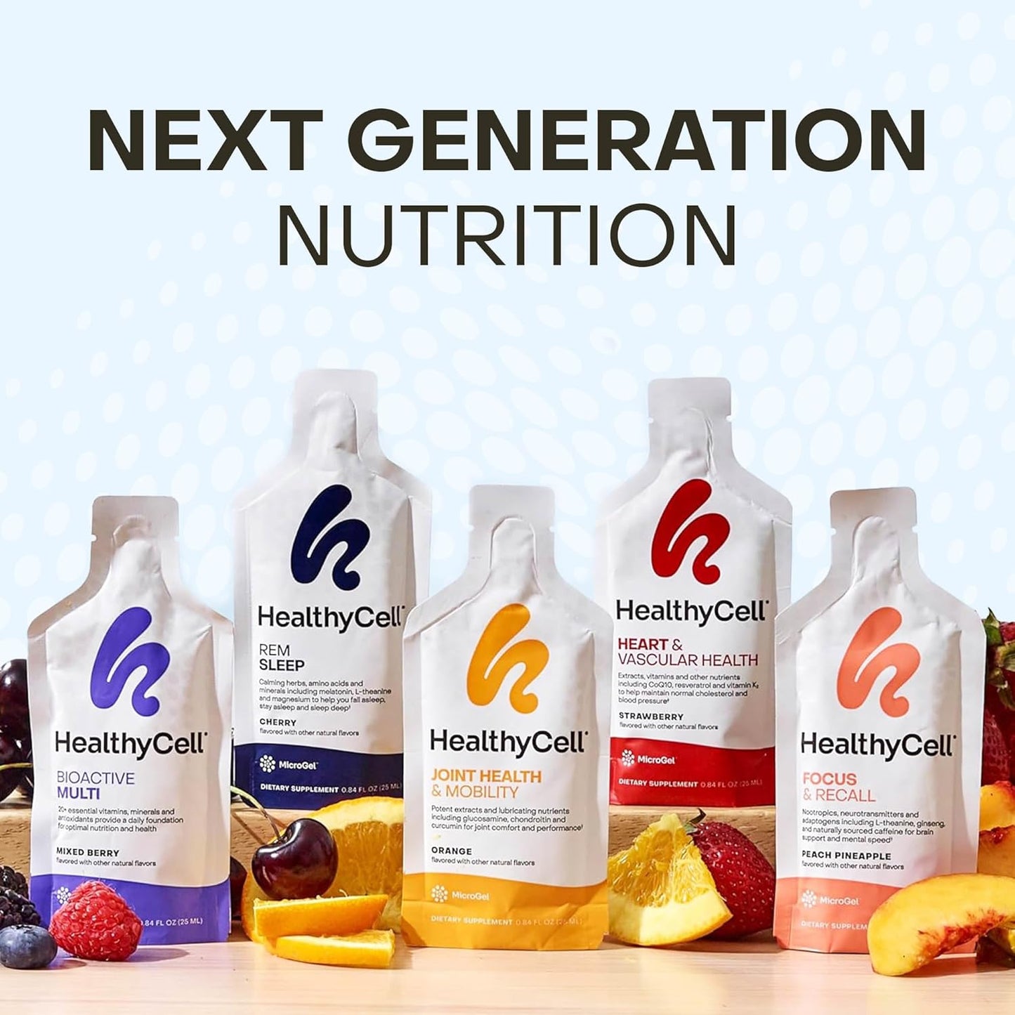 Healthycell REM Sleep Aid Supplement for Adults - Liquid Gel Extra Strength Sleep Supplement with Melatonin, Magnesium, L-Theanine, GABA & Natural Calming Herbs - 30 Gel Packs, Cherry Flavored