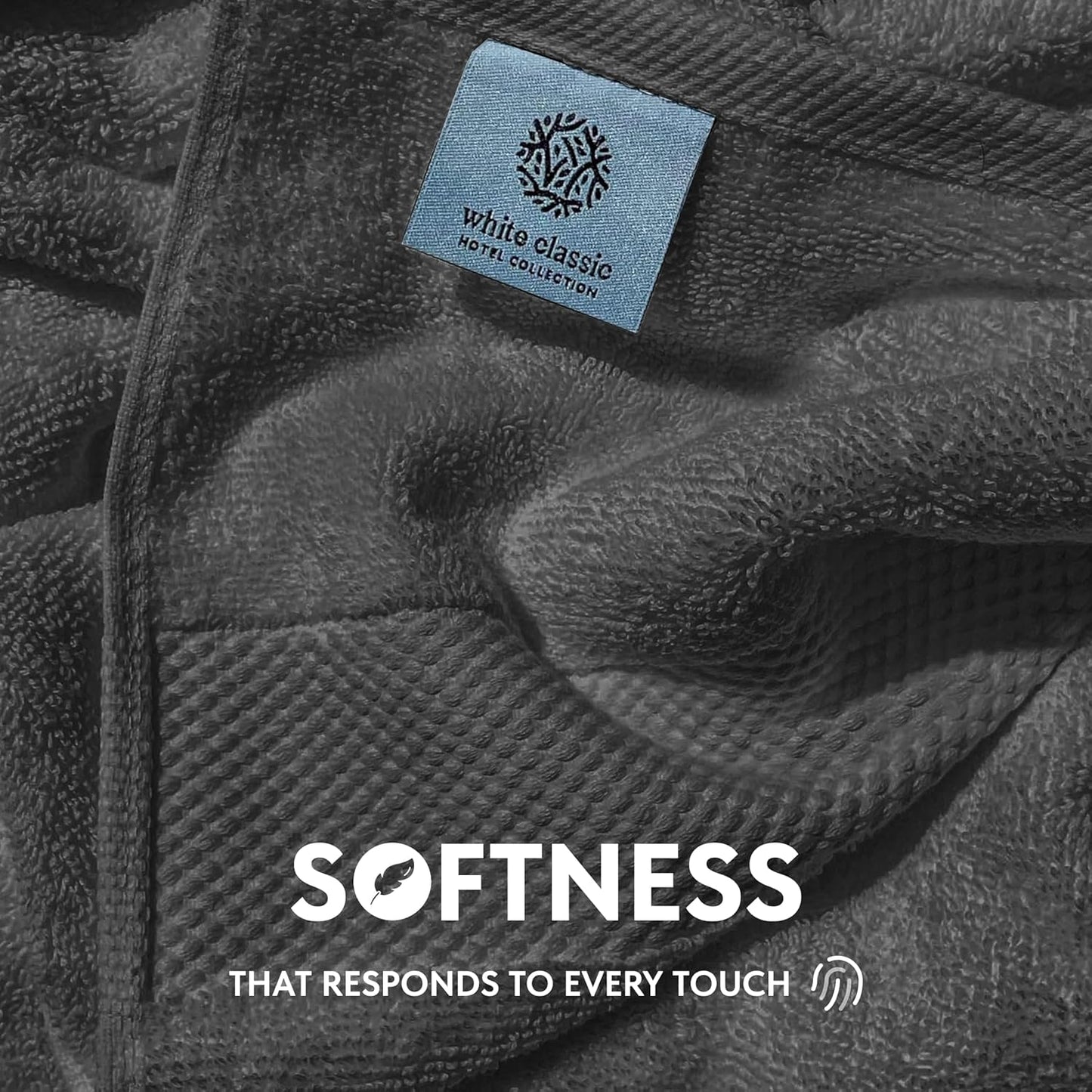 White Classic Luxury Charcoal Hand Towels - Soft 100% Turkish Cotton | Highly Absorbent Hotel spa Bathroom Towel Collection | 16x30 Inch | Set of 6