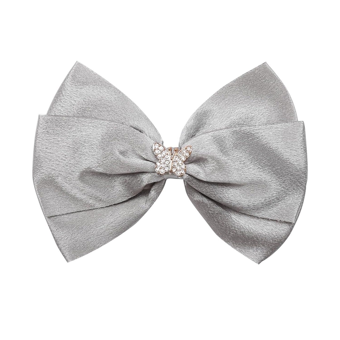 Elegant Hair Bow Set Sweet Styles with Crystal and Pearl Accents Fashion Hair Clips for Girls (Champagne/Sliver/Orange)