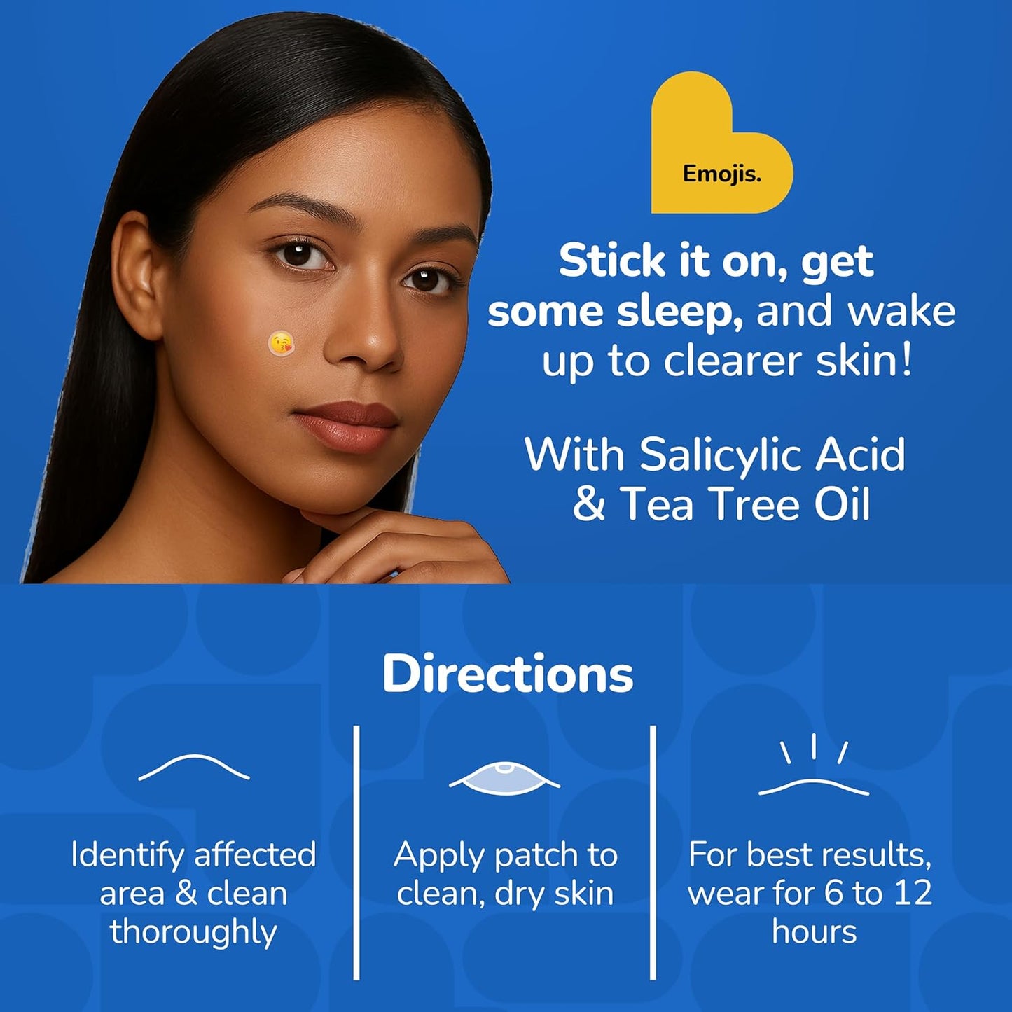 BioSwiss Pimple Patches, Emojis Patch for Zits and Blemishes, Hydrocolloid Spot Stickers for Face and Skin, 100 Count