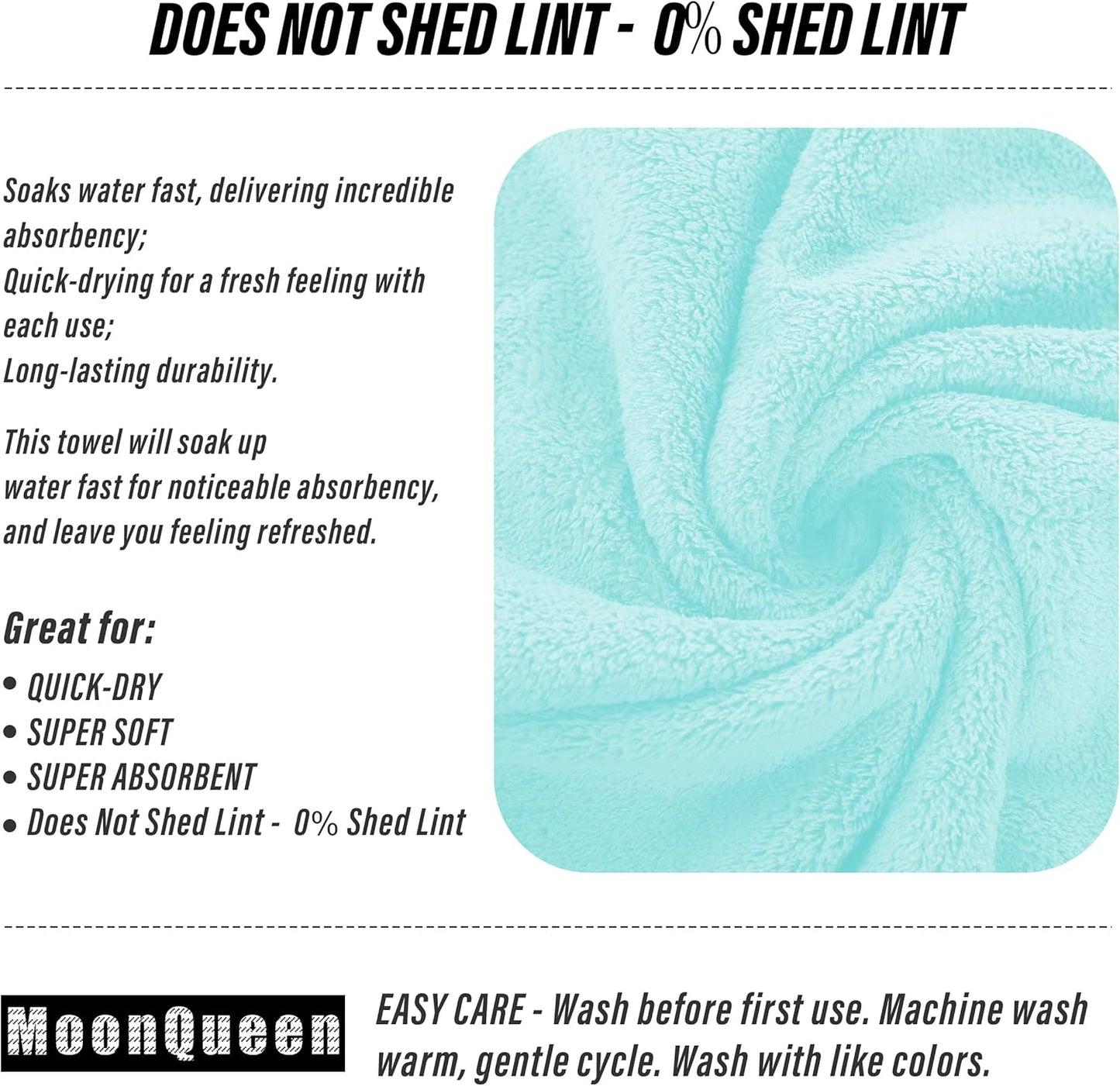 MOONQUEEN 6 Pack Premium Hand Towels - Quick Drying - Microfiber Coral Velvet Highly Absorbent Towels - Multipurpose Use as Hotel, Bathroom, Shower, Spa, Hand Towel 16 x 28 inches (Frozen Blue)