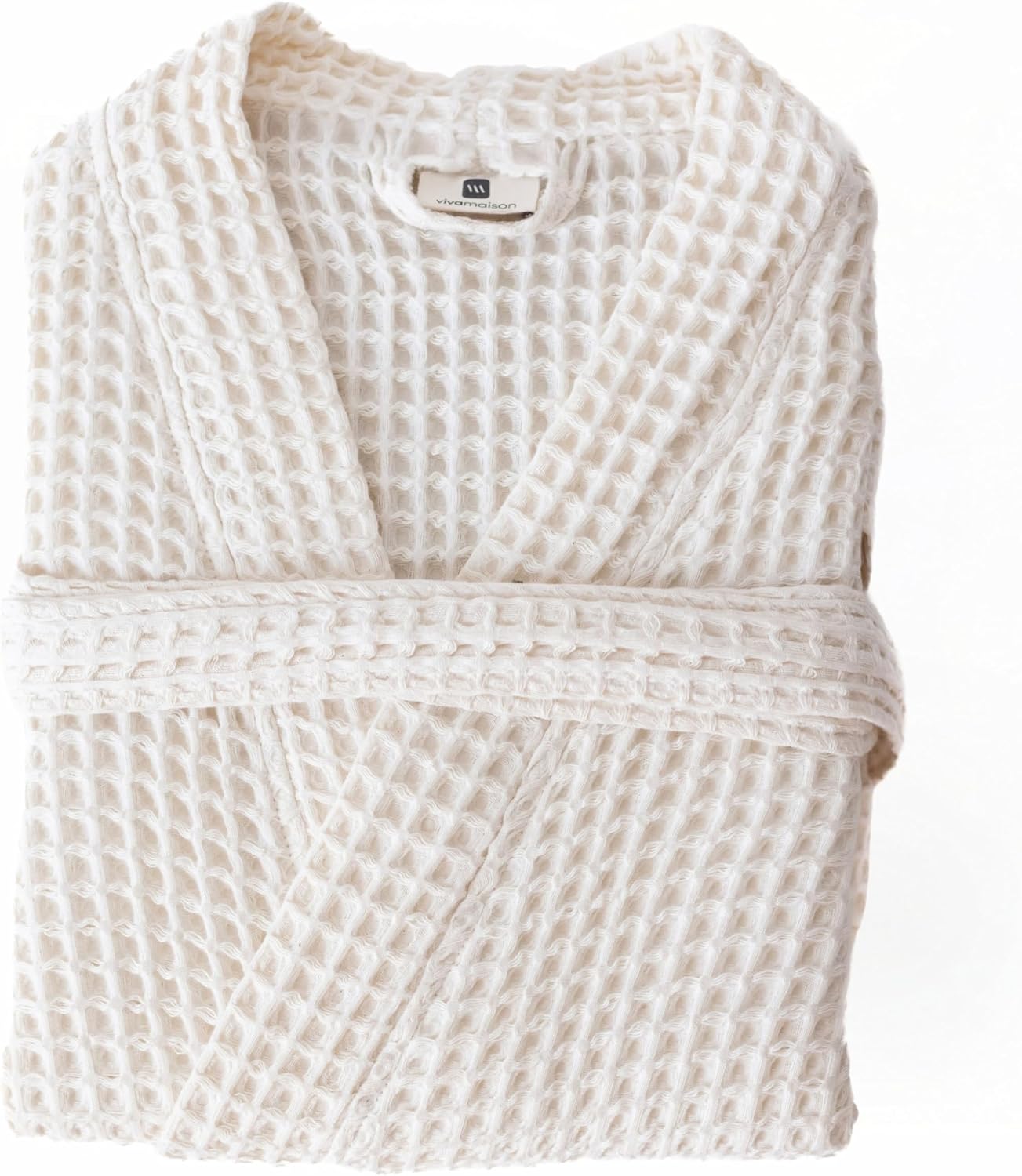 Womens Kimono Waffle Robe - Lightweight 100% Turkish Cotton Housecoat for All-Day Lounging - Bathrobe for Shower