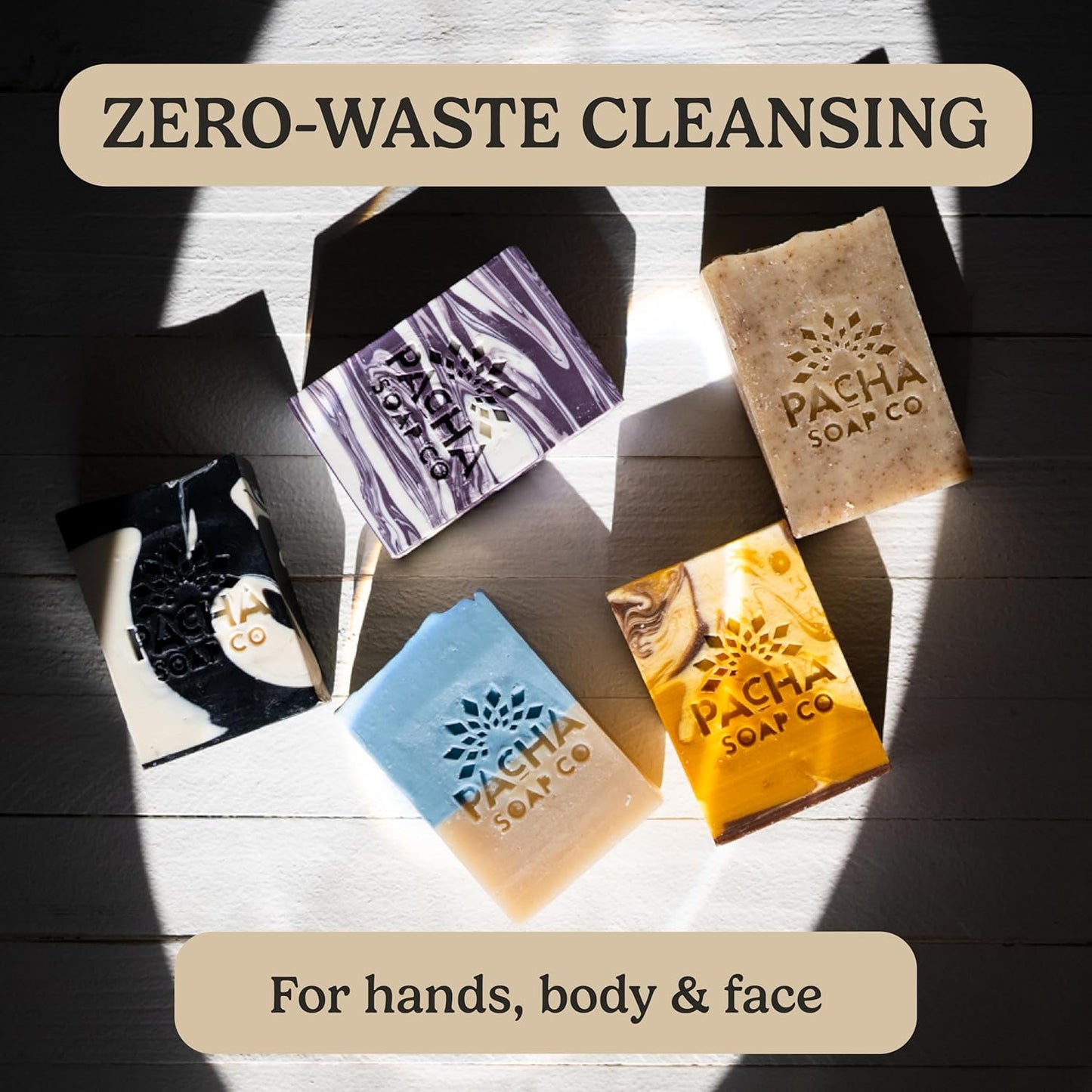 Pacha Soap Co. Bar Soap, Pacha Peaces, Uplift, 2-Pack (4 oz ea) - Premium, Handcrafted, Hydrating, Natural Face Wash, Hand Cleanser, Body Wash, Soothing Essential Oils