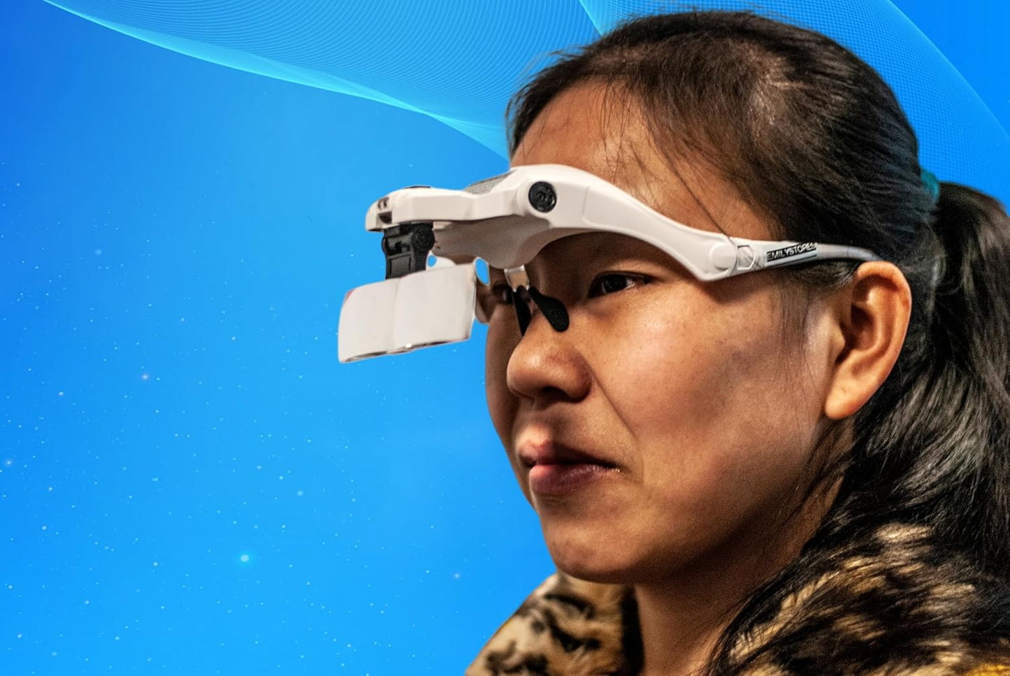 LED Light Glasses Helmet Magnifier for Eyelash Extensions Glasses Nail Art Tattoo with 5 Lenses Magnifier (1.0X 1.5X 2.0X 2.5X 3.5X)