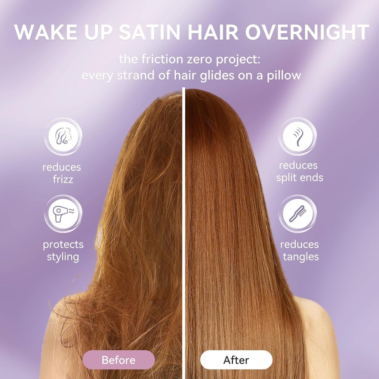 Tyfitb Satin Pillowcase Set for Hair & Skin Care – Cooling, Hypoallergenic, Anti-Frizz, Wrinkle-Free – Soft, Luxurious Pillowcases with Envelope Closure – 2-Pack, King Size 20x36, Gift-Ready