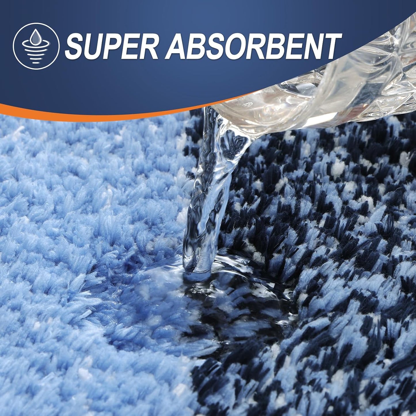 OLANLY Bathroom Runner Rugs 54x24, Extra Soft Absorbent Microfiber Bath Rugs, Rubber Backing, Quick Dry, Machine Washable Bath Mats for Bathroom Floor, Tub and Shower, Home Decor Accessories, Navy