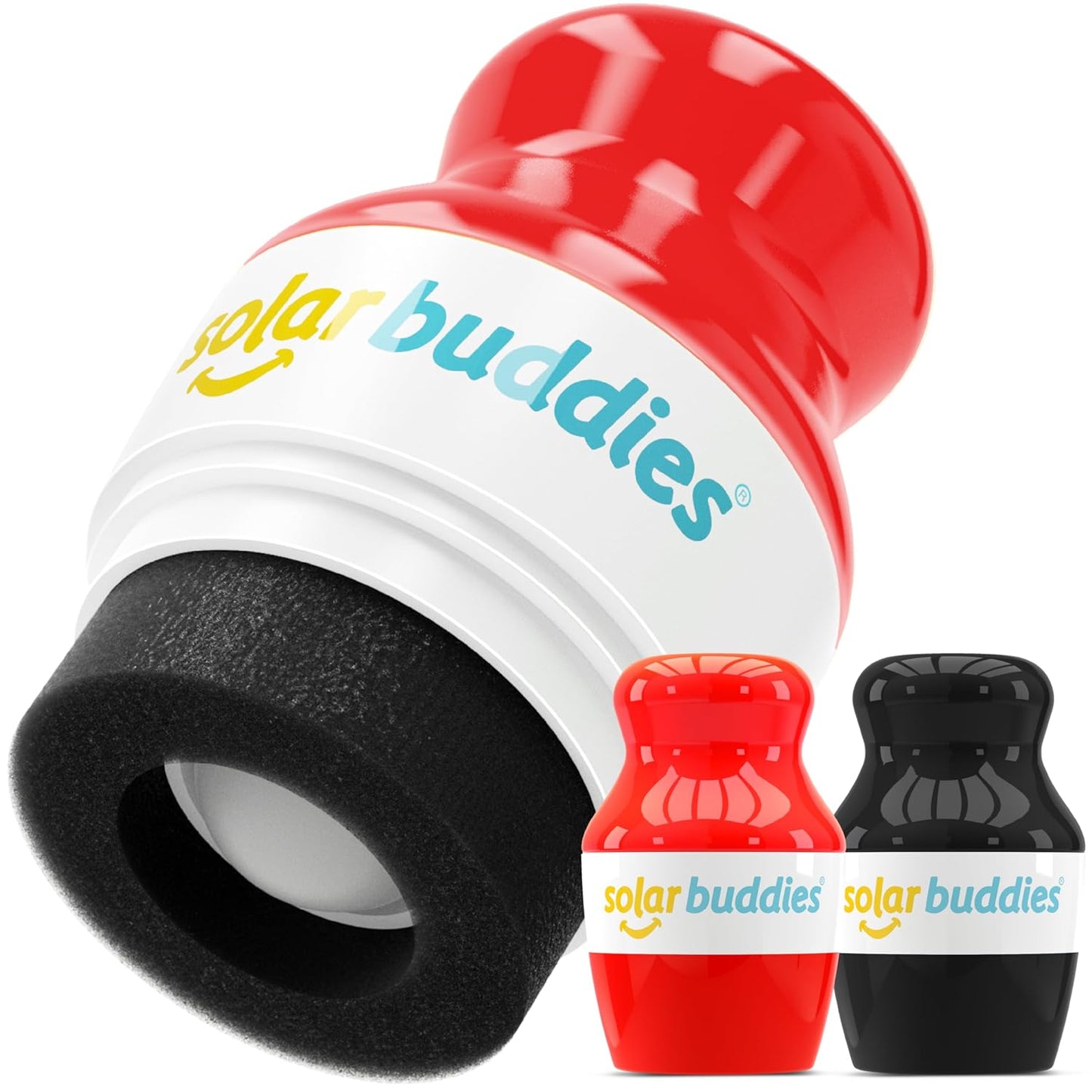 Solar Buddies Sunscreen Applicator - Full Red & Black Duo - BPA-Free Refillable Roll on Sponge Sunscreen,Suncream & Lotion Applicator For Kids,Adults & Families-Holds 3.4fl oz,Perfect Size for Travel