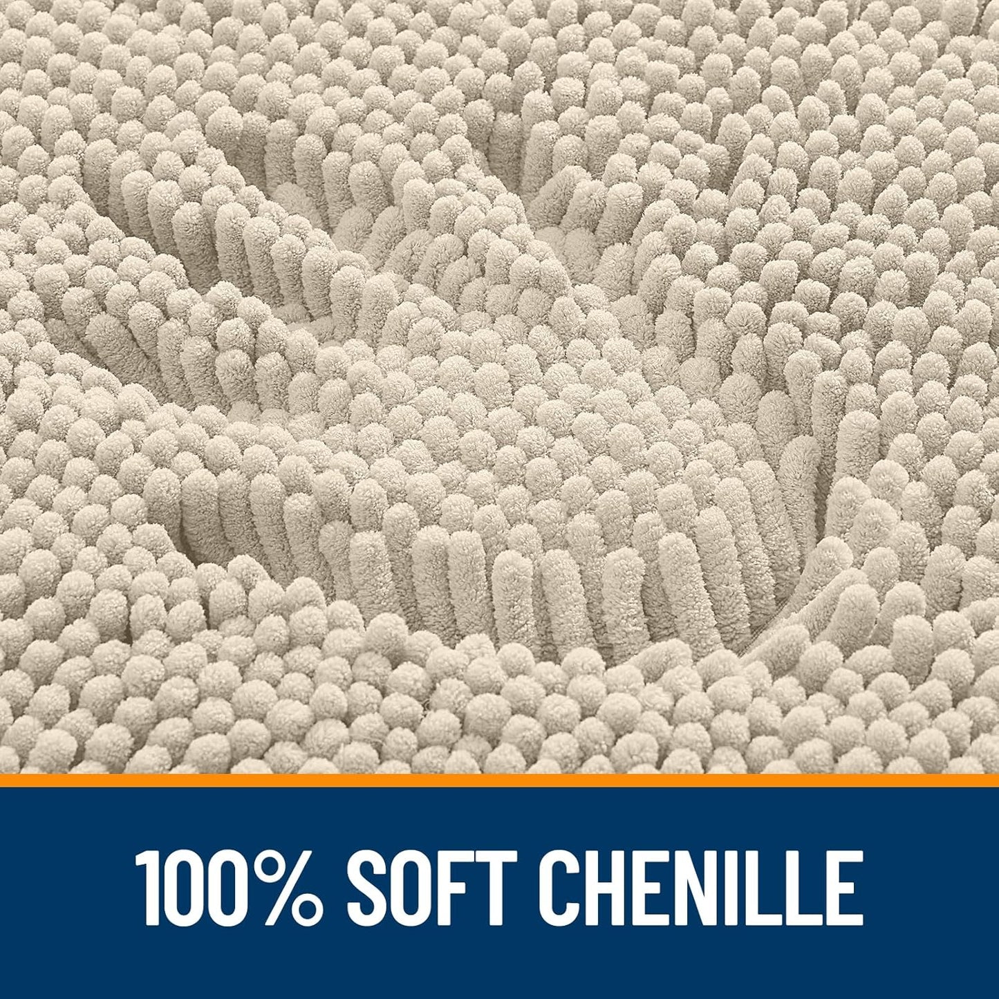 OLANLY Bathroom Rugs 30x20, Extra Soft Absorbent Chenille Bath Rugs, Rubber Backing Quick Dry, Machine Washable Bath Mats for Bathroom Floor, Tub and Shower, Home Decor Accessories, Sand