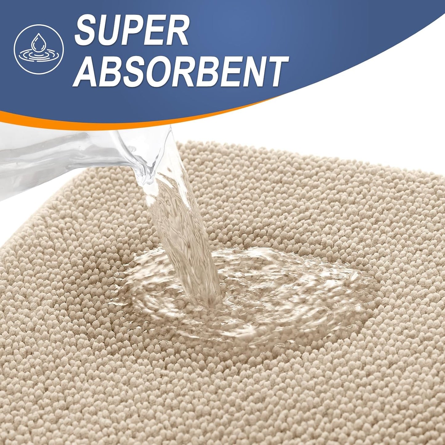 OLANLY Thick Memory Foam Bath Mat Rug 36x24, Extra Soft Absorbent Bathroom Rug, Quick Dry Bath Mats, Non-Slip, Machine Washable Carpet for Bathroom, Tub and Shower, Home Decor Accessories, Beige