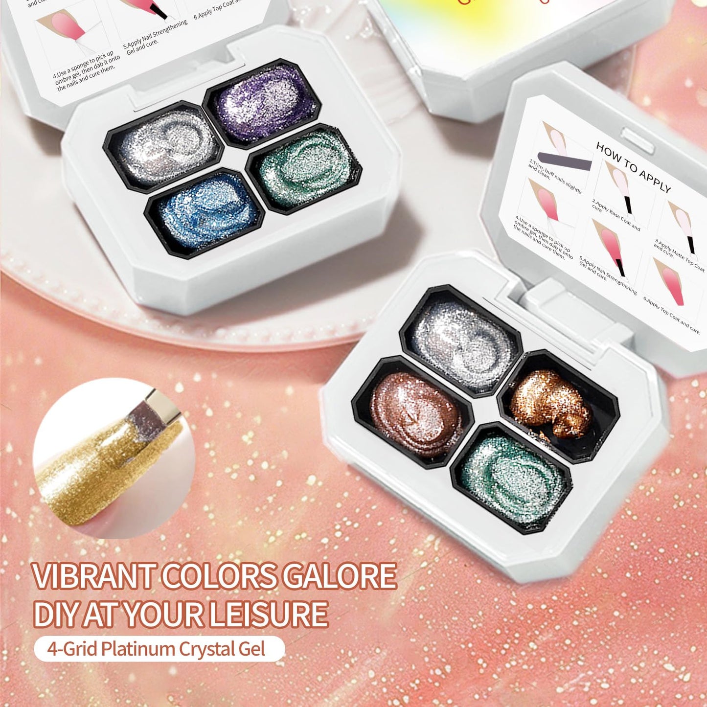 4 Colors Set Ombre Gel Nail Polish,Ombre Paint Nail Gel for Nails with 20Pcs Nail Sponges for 3D Nail Art in Salon or Home Use(OMBER11)