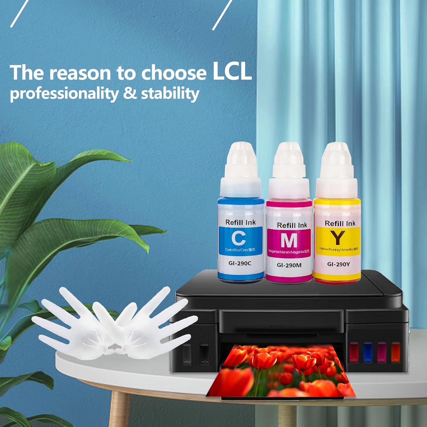 LCL GI-290 Ink Bottles Replacement for Canon GI 290 GI290 290 Ink Refill Bottles Compatible with Canon Megatank G3200 G4210 G1000 G1100 G1200 G1310 G1400 G1800 G1810 G1900 G2000 G2100 G2200 (CMY)