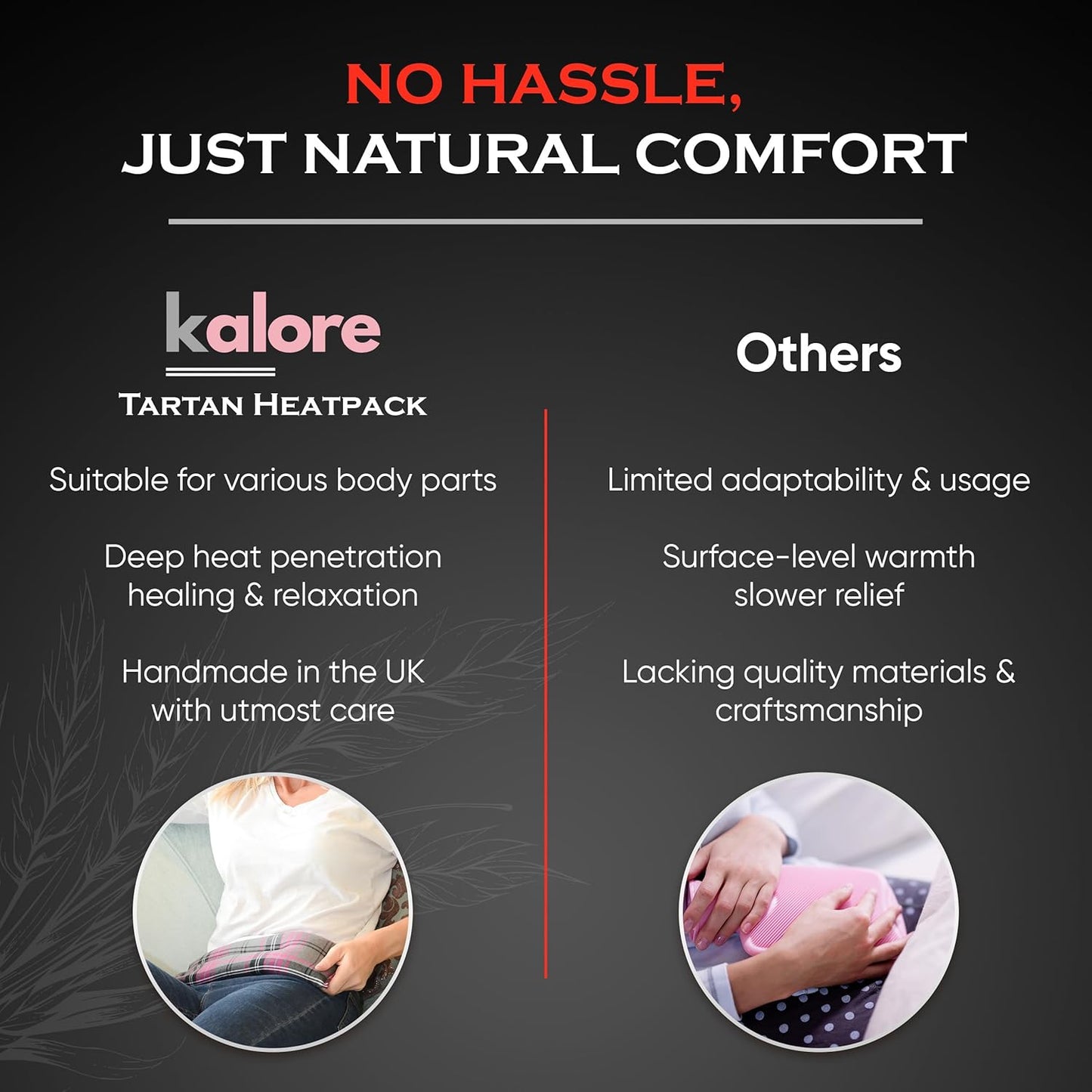 Microwavable Heating Pads for Winter Warmth, Back, Stomach & Head Comfort – Kalore Soft Cotton Tartan Neck Wrap – Even Heat Distribution Hot Compress Bag – Wheat Heat Pad XL – Unscented – Purple