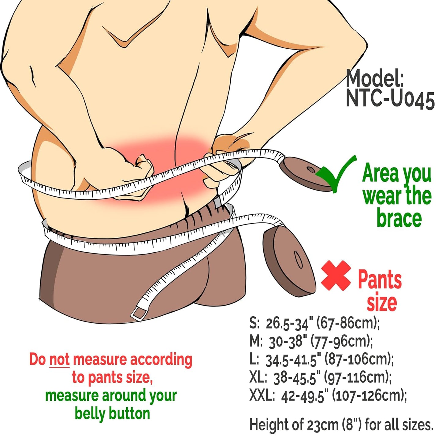 NeoTech Care Back Support Belt - Breathable & Adjustable Lower Back Brace - Double Pull Compression Straps (Grey, Size L)
