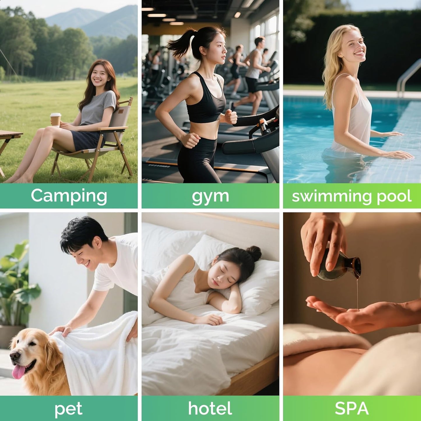 YOUNGTIME Disposable Bath Towels 55" x 27.5",Quick Dry Disposable Body Towel,Thickened Portable Towels Set for Travel Camping,Pet Towels,6 Pack