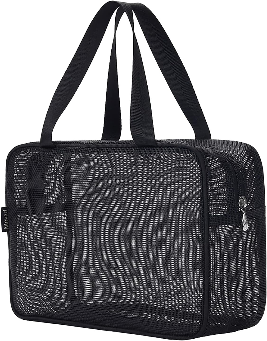 Moyad Mesh Shower Caddy Portable Toiletry Tote Gym Bag for College Dorm Bathroom (Black Large)